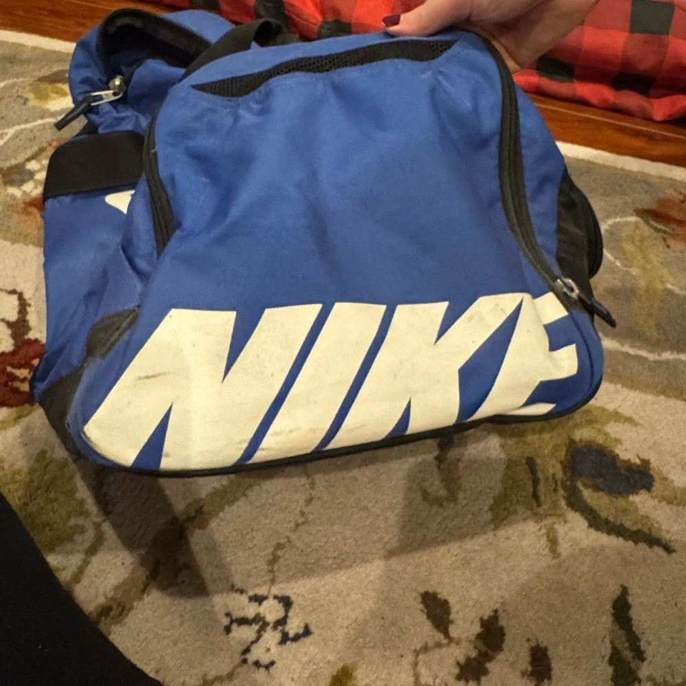 Nike Blue and Black Duffel Bag